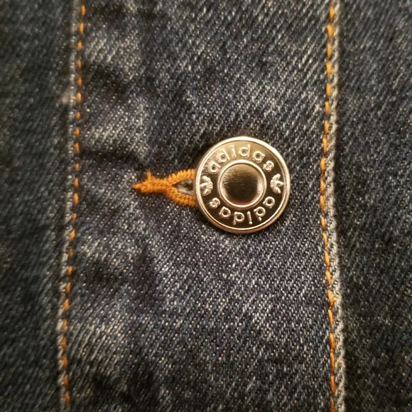 Adidas Cropped Dark Blue Denim Jacket - Picture 4 of 9